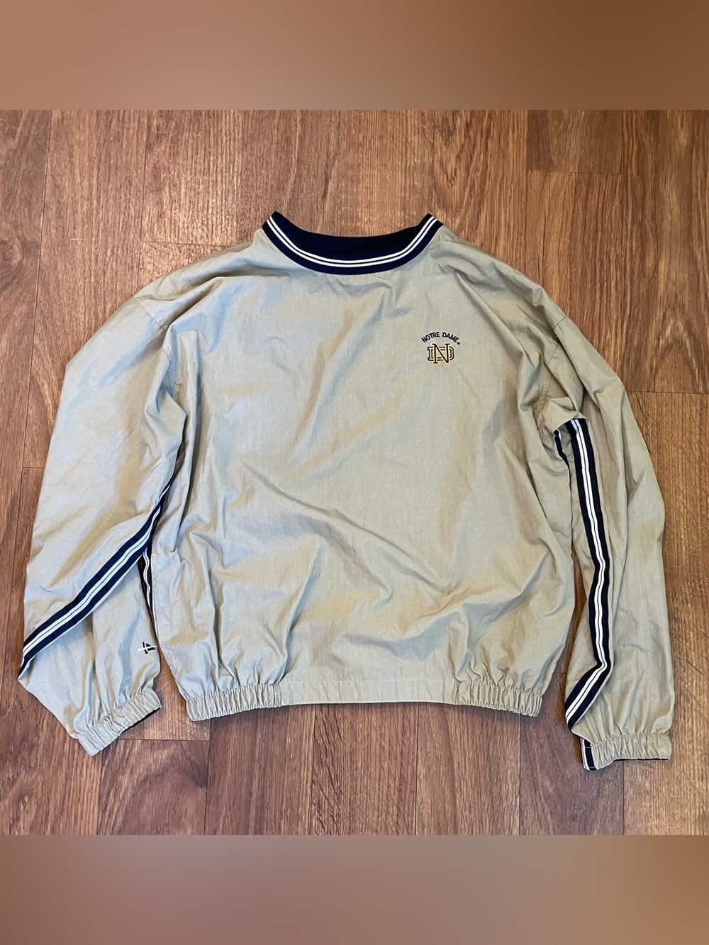 Vintage Notre Dame Pullover Windbreaker Jacket Large 90s Fighting Irish College